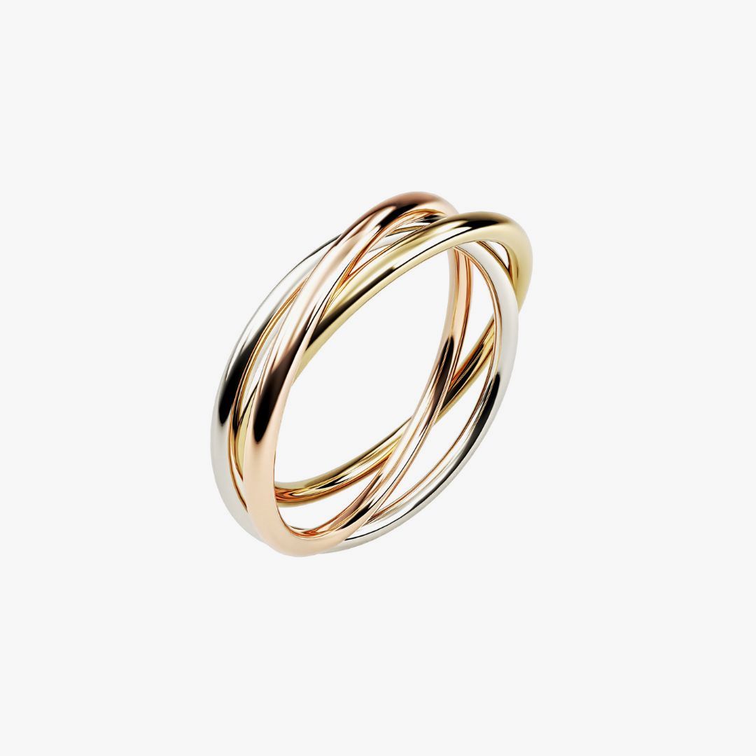 Trio Gliding Fidget Ring