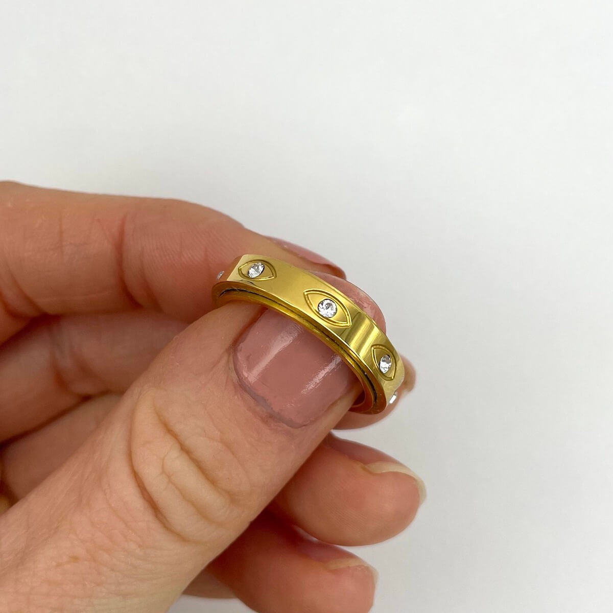 Gold Evil Eye Anxiety Ring