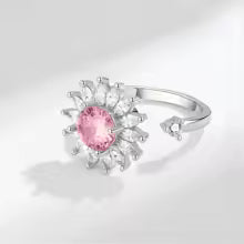 Sun Bloom™ – Gold & Silver Crystal Flower Ring
