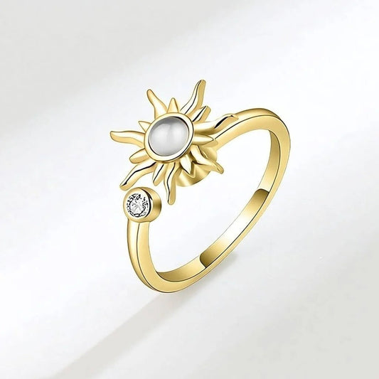 Sun Ring for Anxiety Sterling Adjustable