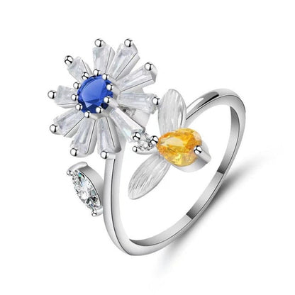 Flower & Bee Fidget Ring