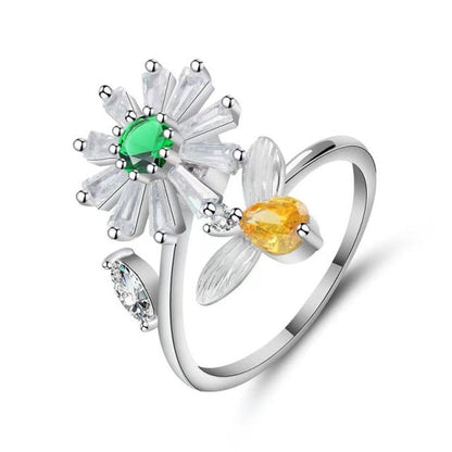 Flower & Bee Fidget Ring