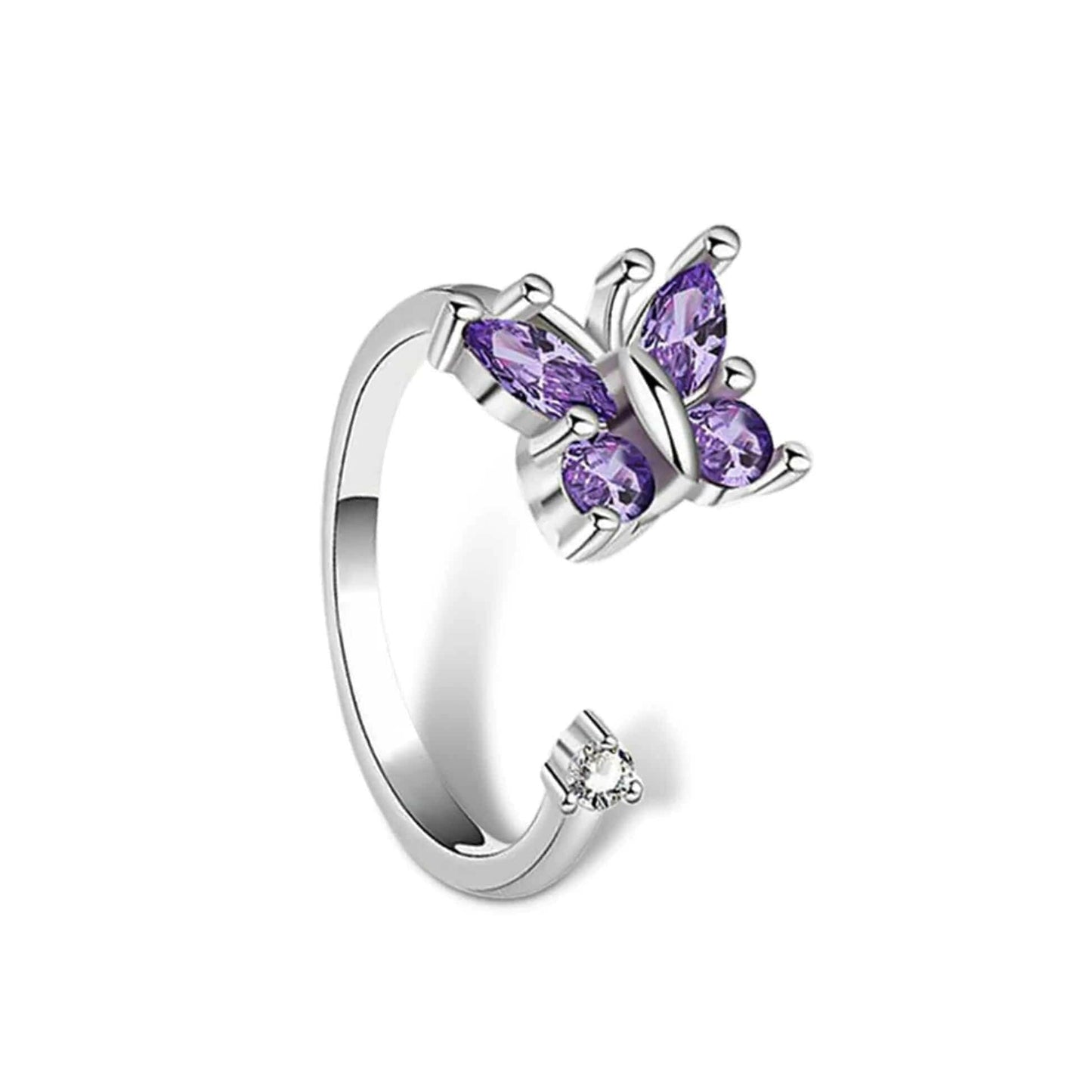 Purple Butterfly Fidget Spinner Ring