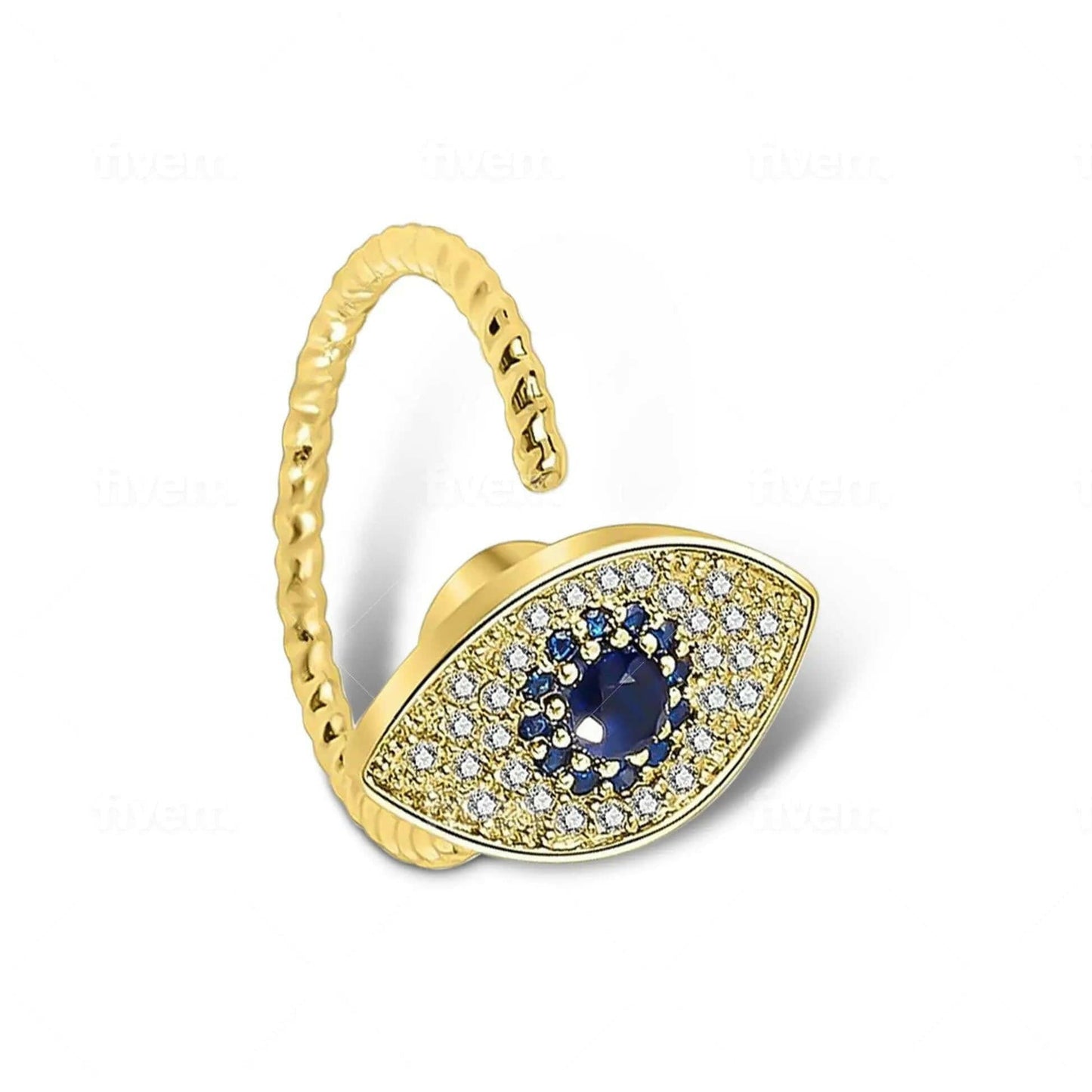 Gold Plated Evil Eye Fidget Spinner Ring