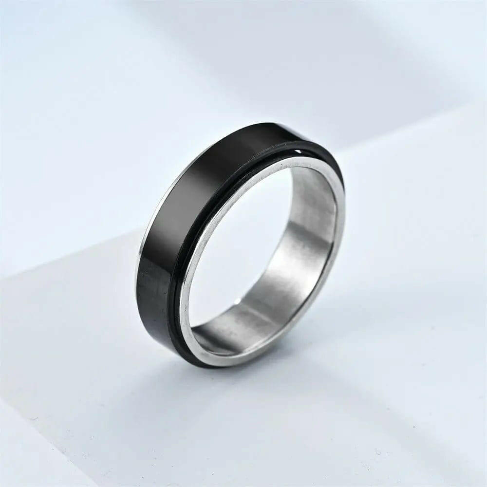 Black Fidget Rotating Spinner Ring