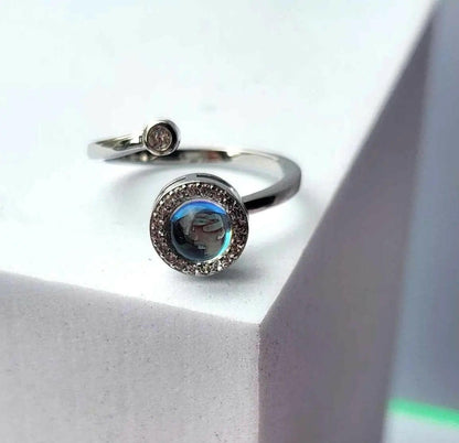 Blue Moonstone Fidget Spinner Ring