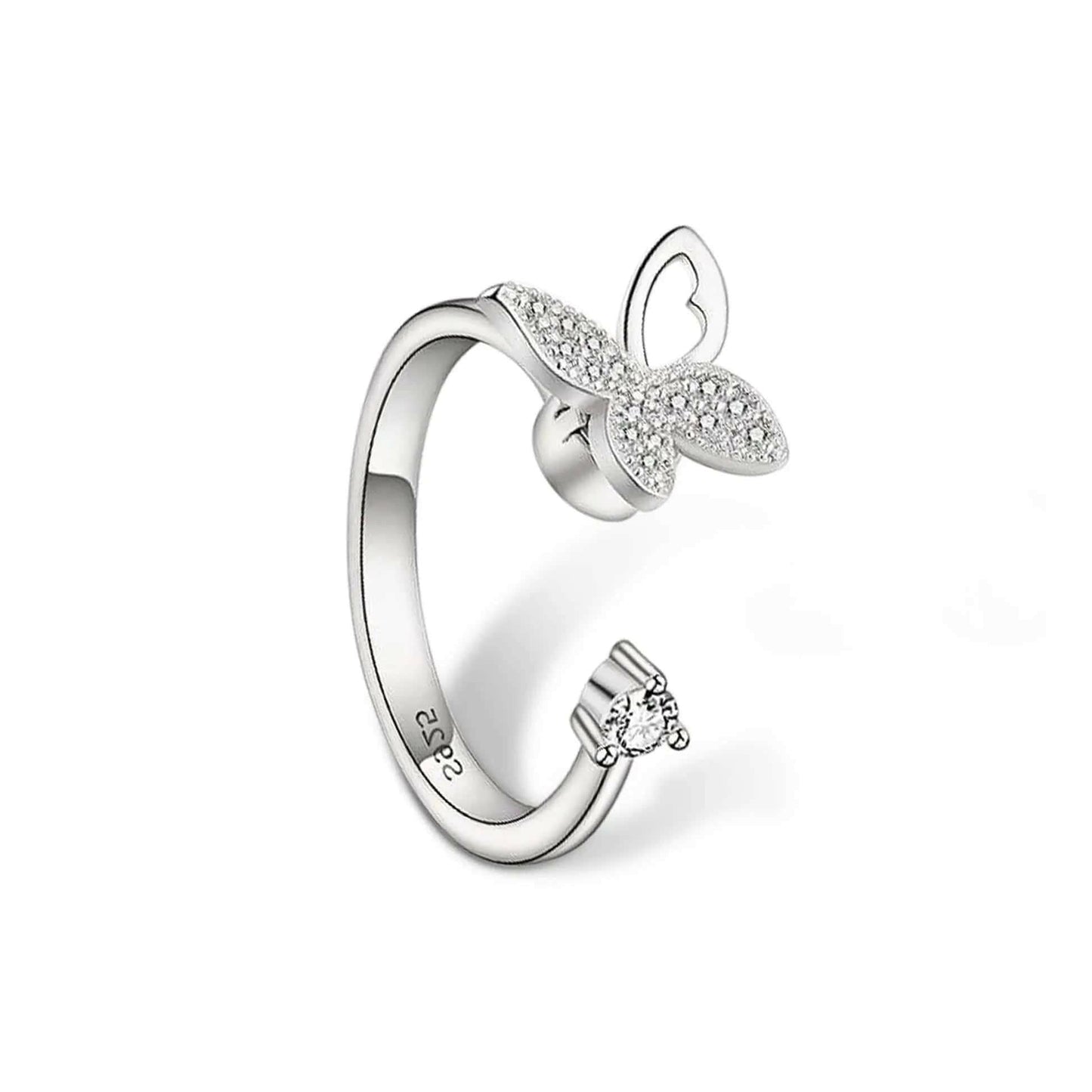 Iced Butterfly Fidget Spinner Ring