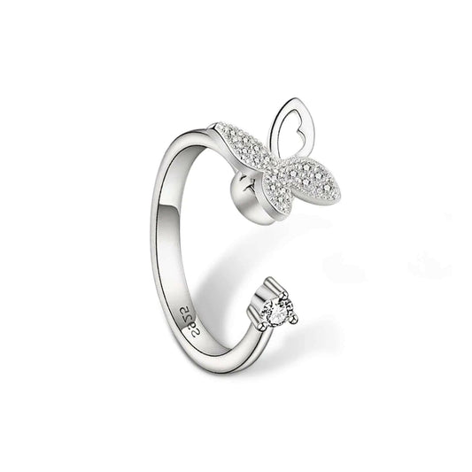 Iced Butterfly Fidget Spinner Ring