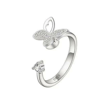 Iced Butterfly Fidget Spinner Ring